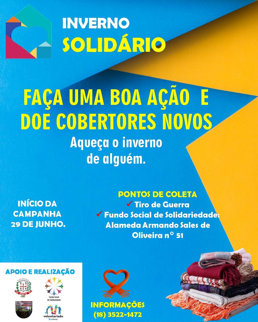 Fundo Social de Solidariedade de Adamantina realiza a campanha Inverno Solidário