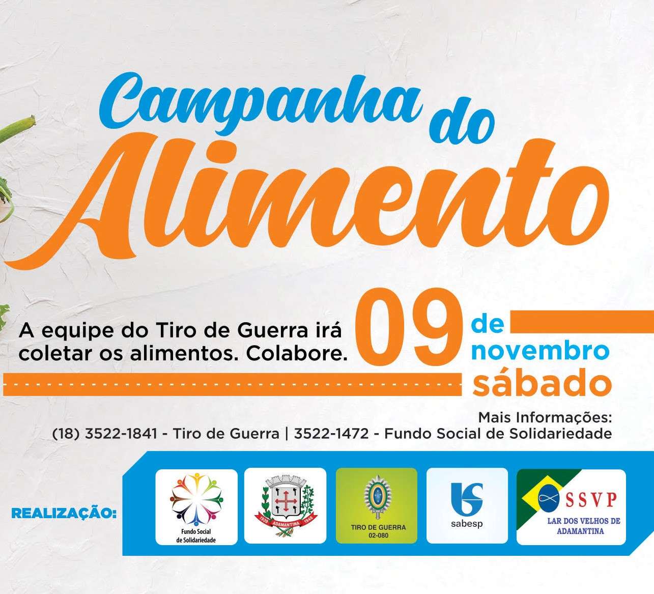 Fundo Social de Solidariedade em parceria com o Lar dos Velhos  promove Campanha do Alimento 2019